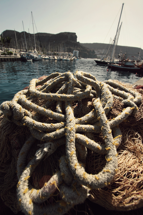 Foto von Gran Canaria Puerto de Mogan Fischer Seile